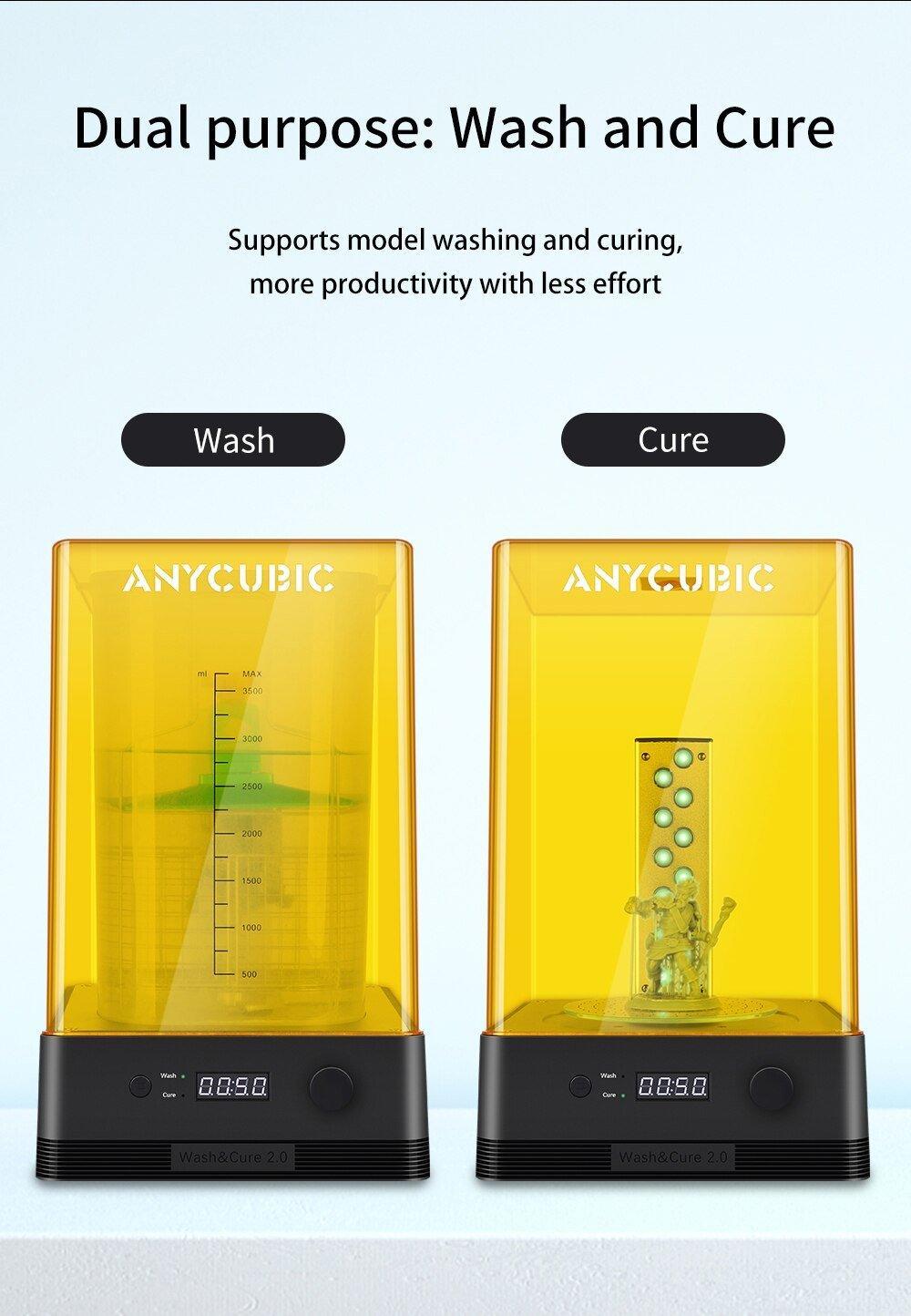 ANYCUBIC Wash & Cure Machine 3.0 For Photon Mono X LCD resin 3D Printer Models UV Resin Model Washing and Curing 2-in-1 - Antinsky3d