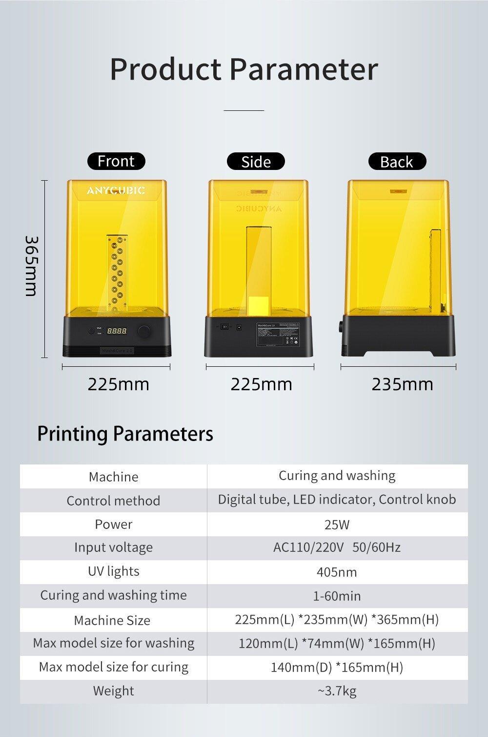 ANYCUBIC Wash & Cure Machine 3.0 For Photon Mono X LCD resin 3D Printer Models UV Resin Model Washing and Curing 2-in-1 - Antinsky3d