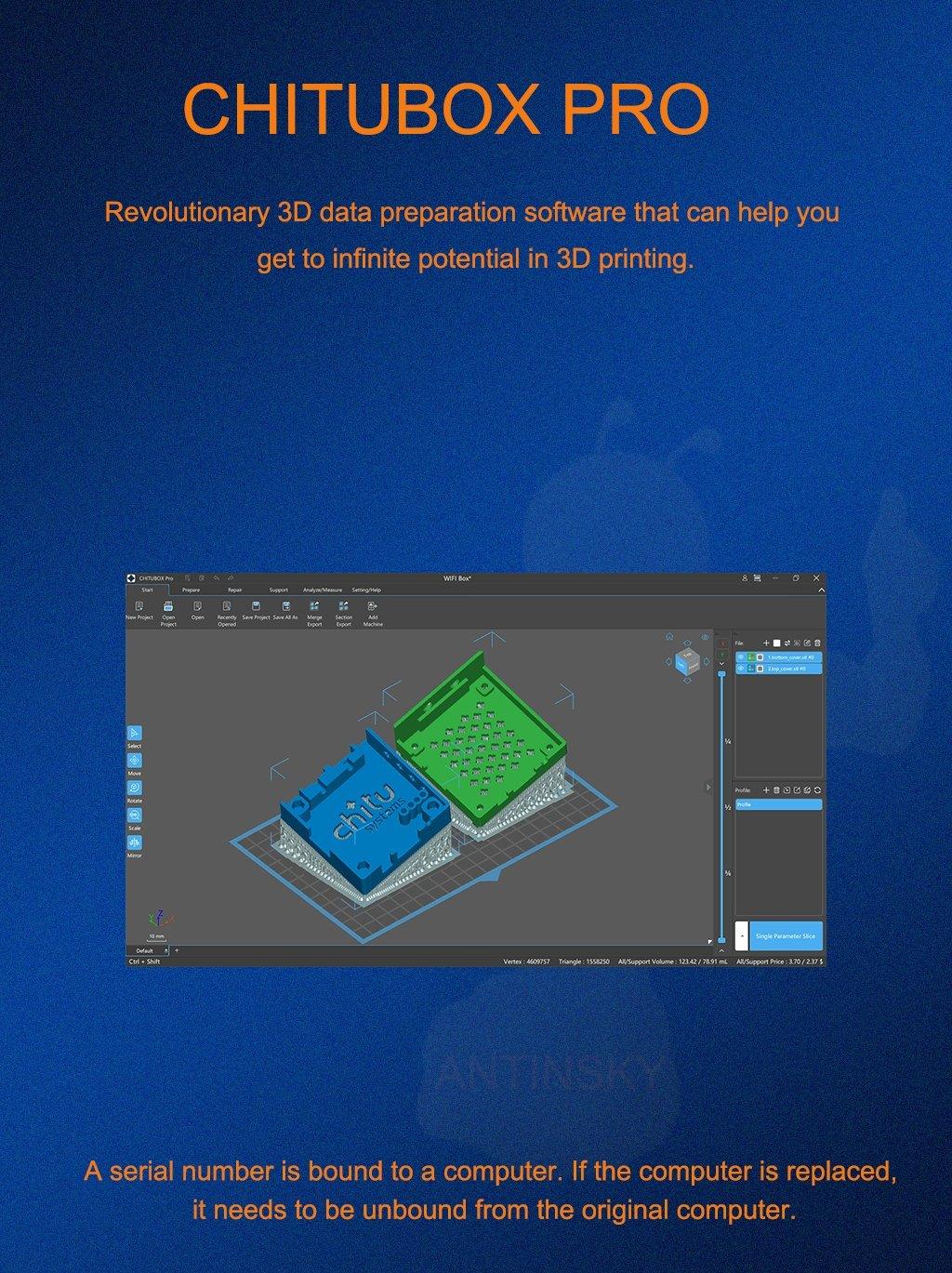 CHITUBOX Pro professional 3d printing slicer software licence for 1 year - Antinsky3d