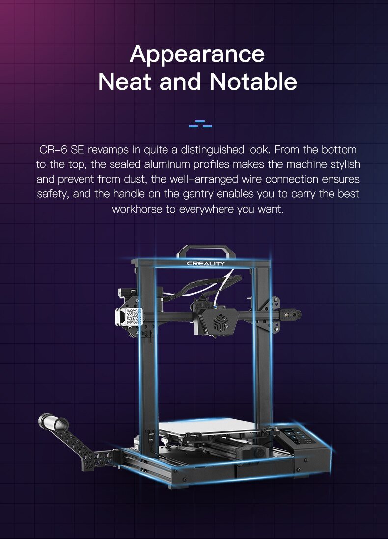 CREALITY CR-6 SE 3D Printer 235*235*250 With 32 Bit Silent Mainboard Self-levelling Dual Z-Axis 3D Drucker - Antinsky3d