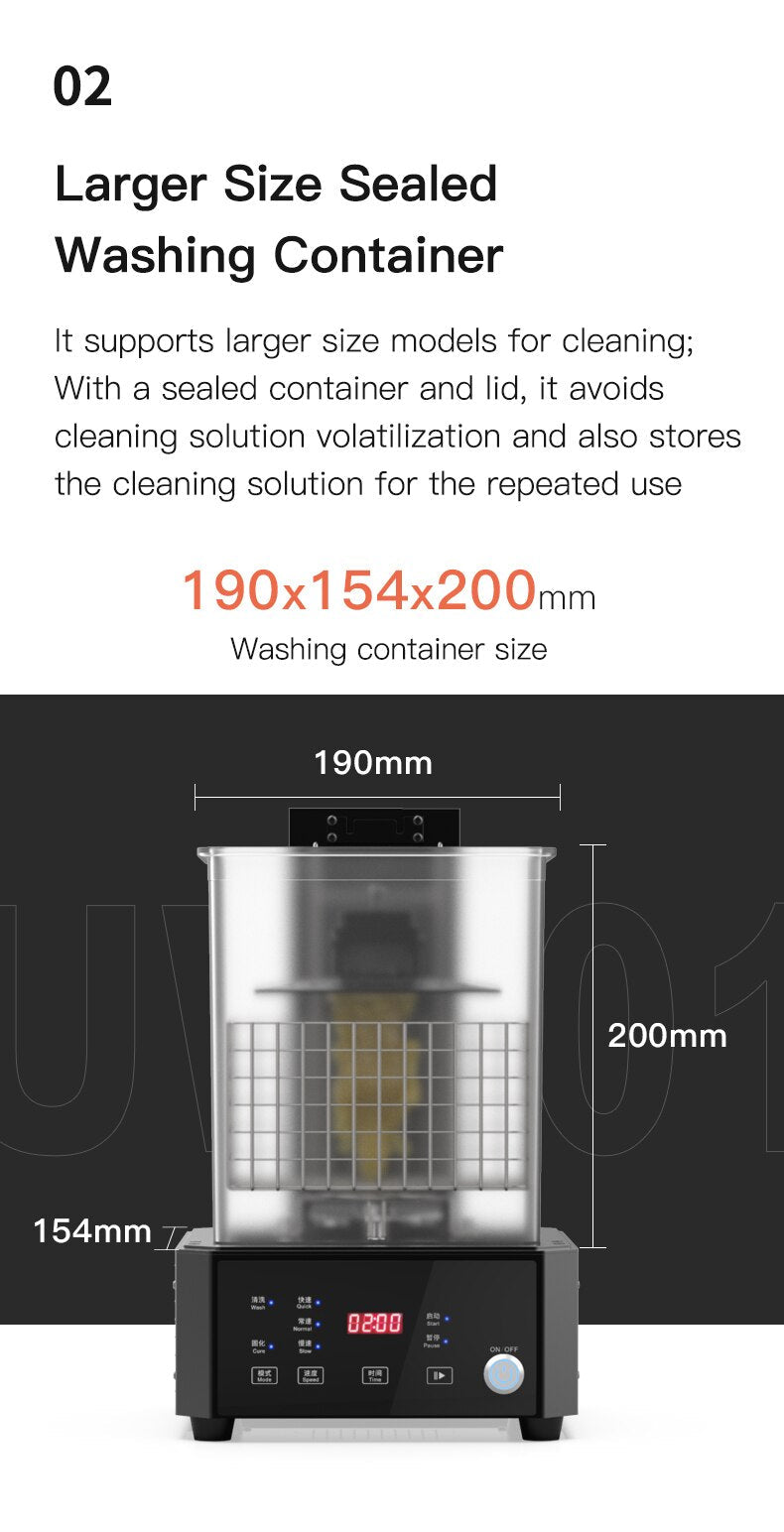 Creality UW-01 2 in 1 Wash and Cure Machine UV Light Source Magnetic 360° Rotatable Platform - Antinsky3d