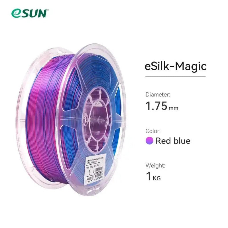 eSun eSilk 3d Printer Filament Silk PLA 1.75mm Rainbow