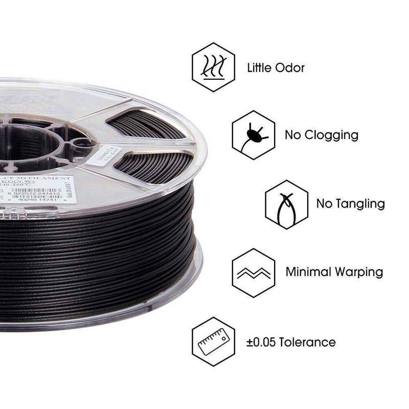 eSUN Carbon Fiber Filled Nylon Filament ePA-CF 1.75mm 3D Printer Filament,1KG 2.2LBS Spool 3D Printing Filament for 3D Printers - Antinsky3d