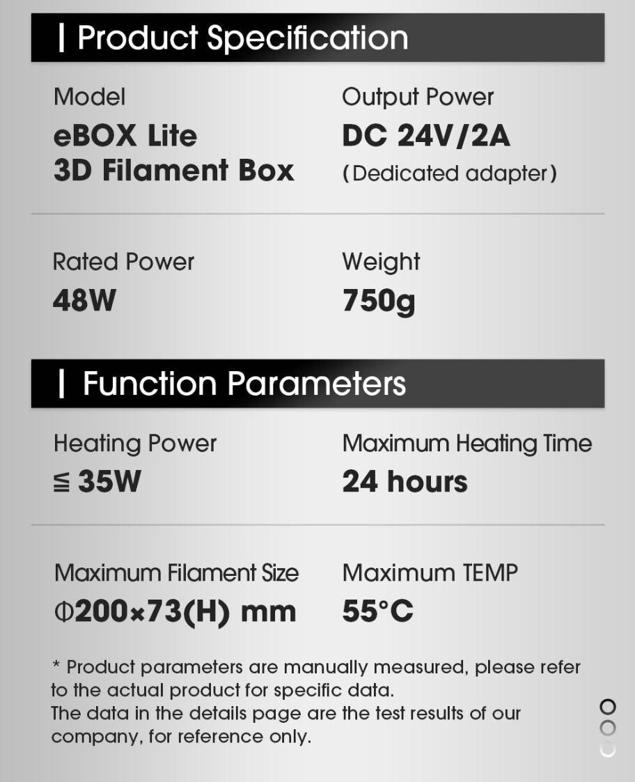 eSUN eBOX Lite 3D Filament Dryer Box Drying Filaments Storage Box Keeping Filament Dry Holder Free 3D Printing tools - Antinsky3d