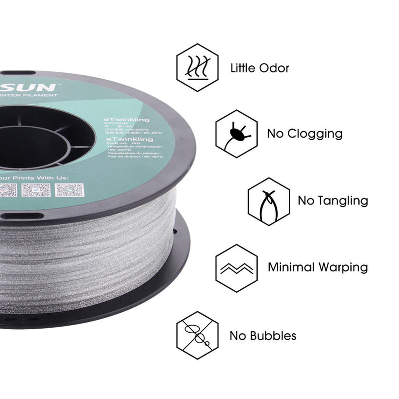 eSUN etwinkling-PLA filament 1.75mm 1kg 3d printing filament for 3D Printer - Antinsky3d