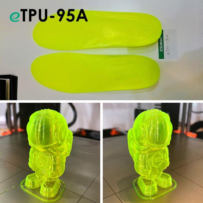 eSUN 1.75mm TPU 95A Flexible 3D Printer Filament 1KG Spool (2.2lbs), Black