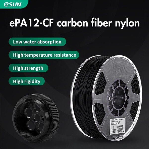 eSUN Nylon 12 carbon fiber ePA-12CF Filament 1.75mm 3D Printer Filament 1KG 2.2LBS 3D Printing Filament for 3D Printer - Antinsky3d