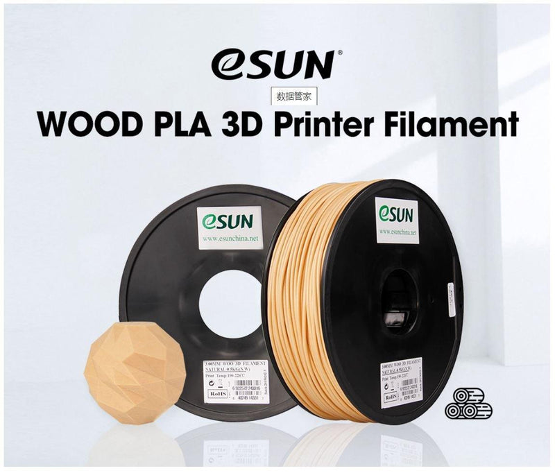 eSUN Wood PLA Filament 1.75mm, Wood PLA 3D Printer Filament, 0.5KG Spool 3D  Printing Filament for 3D Printers, Wood Color