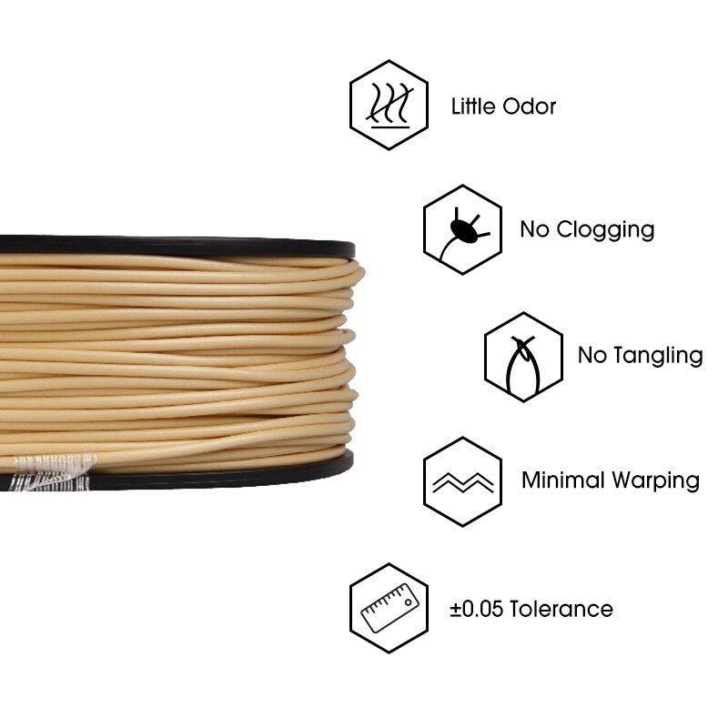 eSUN Wood PLA Filament 1.75mm 0.5KG (1.1 LBS) Spool Wood PLA 3D Printe