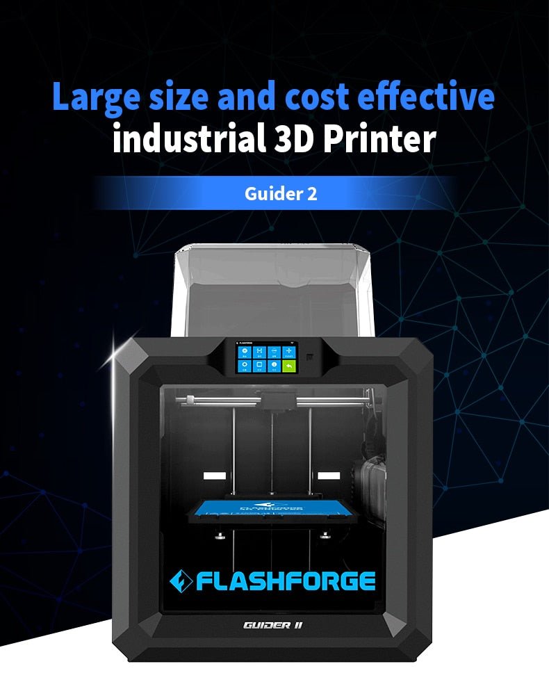 Flashforge Guider II 2 3D Printer 280*250*300mm Intelligent Industrial GradeAuto Leveling Wireless Resume Printing Large Size 280*250*300mm - Antinsky3d