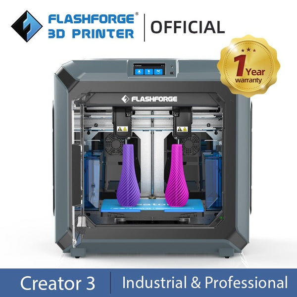 FlashForge Professional 3D Printer Creator 3 300*250*200mm Industrial Level with Independent Extruders Facto 300℃ Heating Nozzlery Outlet - Antinsky3d