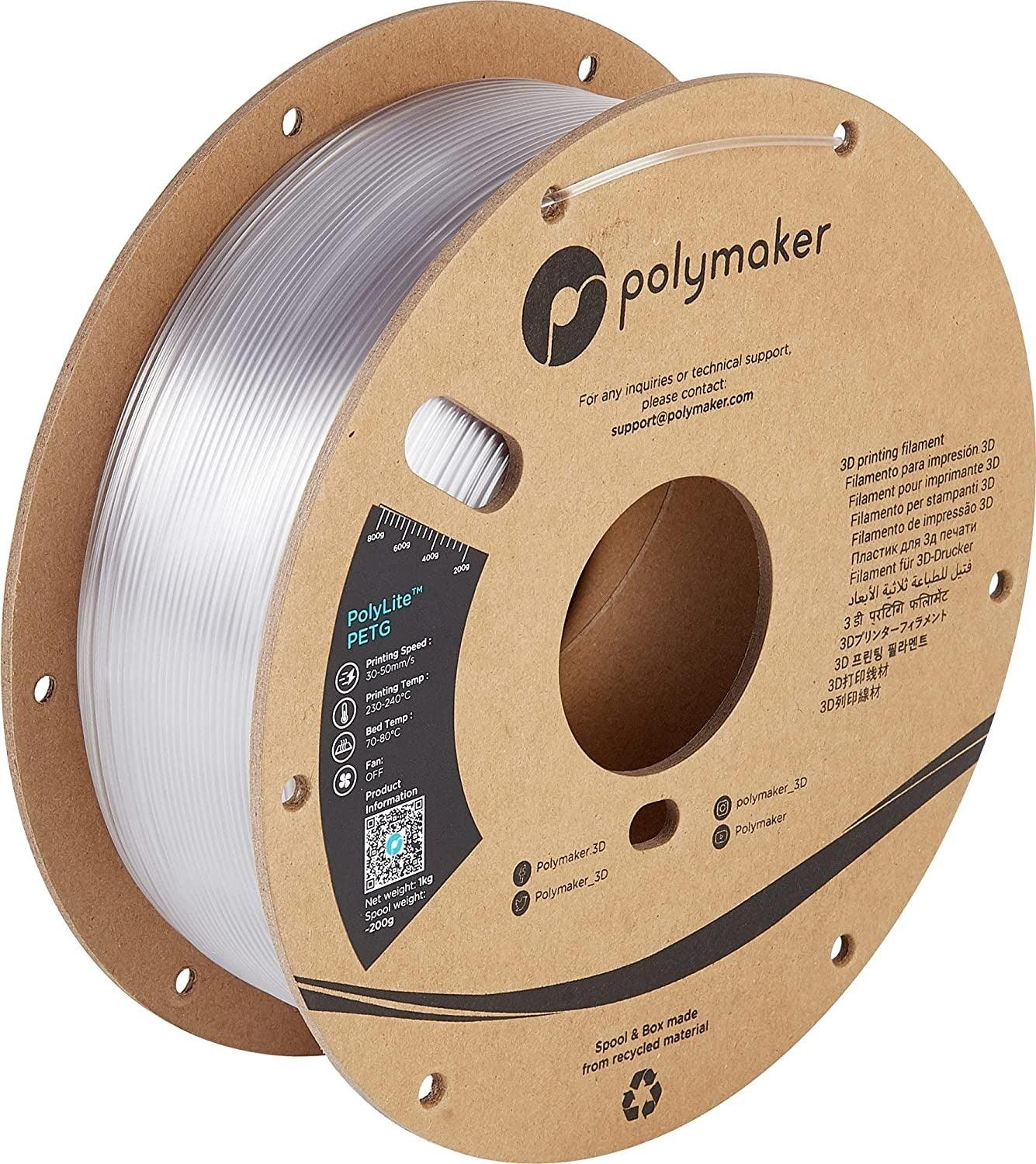 Polymaker PolyLite PETG 3D Printer Filament 1.75mm 1kg Spool Strong PETG Filament - Antinsky3d