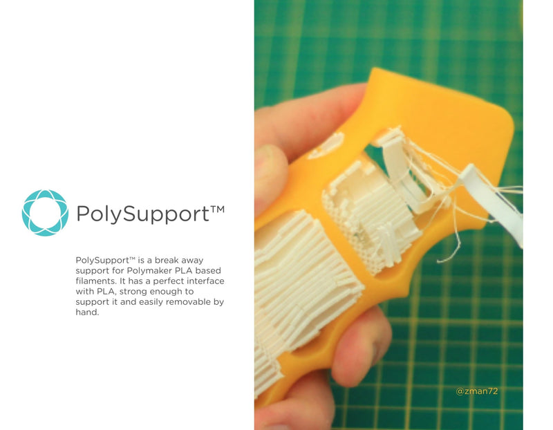 Polymaker PolySupport 3D Filament Break Away Support Material for PLA 1.75mm 750g Spool - Easy Support Removal - Antinsky3d