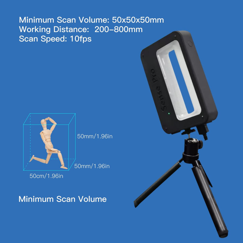 Sense Pro Handheld 3D Scanner Portable 3D Modeling Scanner High Precision Accuracy 0.3mm Support OBJ/STL/PLY Output - Antinsky3d