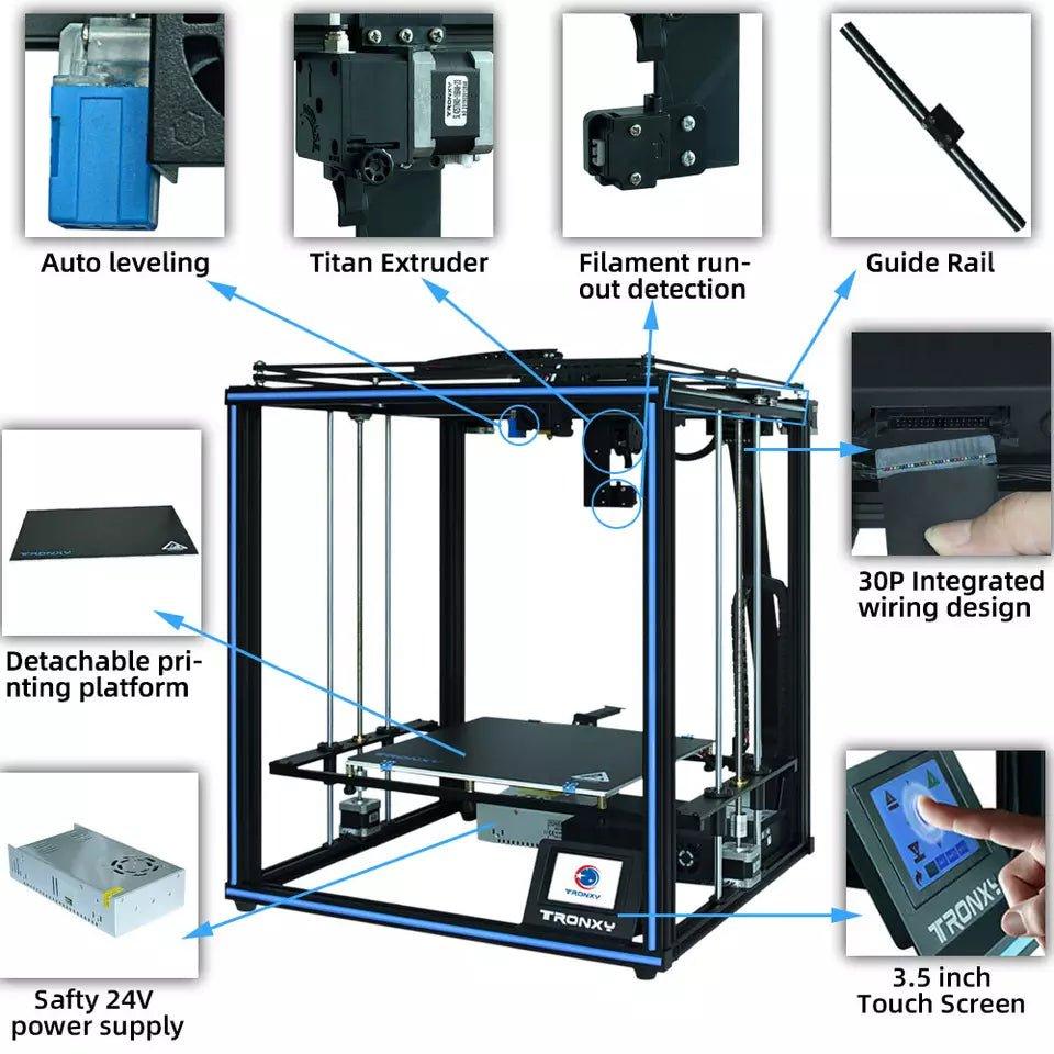 TRONXY X5SA PRO 3d printer Guide rail version 330*330*400mm Dual Z axis printers machines Ultra-quiet driver TITAN 3d printer - Antinsky3d