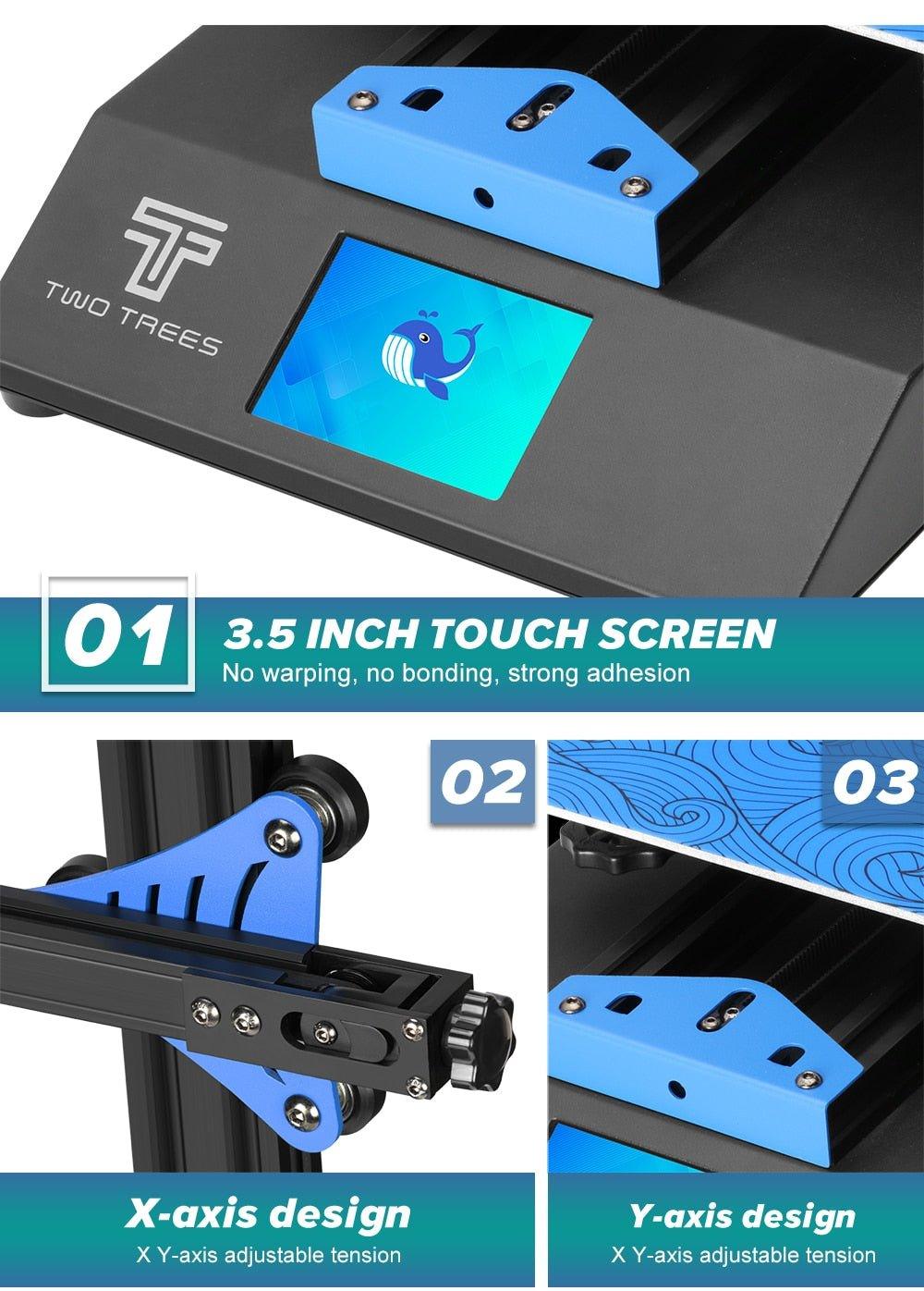 Twotrees 3D printer Blu-3 V2 With Silent Driver Touch Screen US EU stock free shipping - Antinsky3d