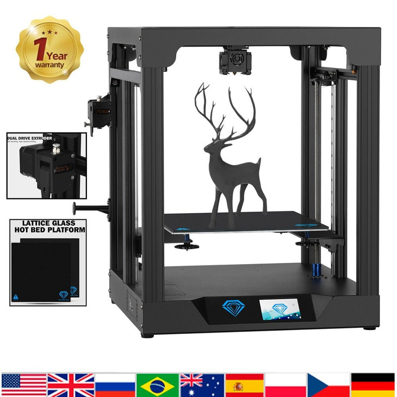 Twotrees SP-5 3D Printer CoreXY Extruder MKS TMC2225 300*300*330mm DIY Kits 3.5 Inch Touch Screen Facesheild US EU RU local stock free shipping - Antinsky3d